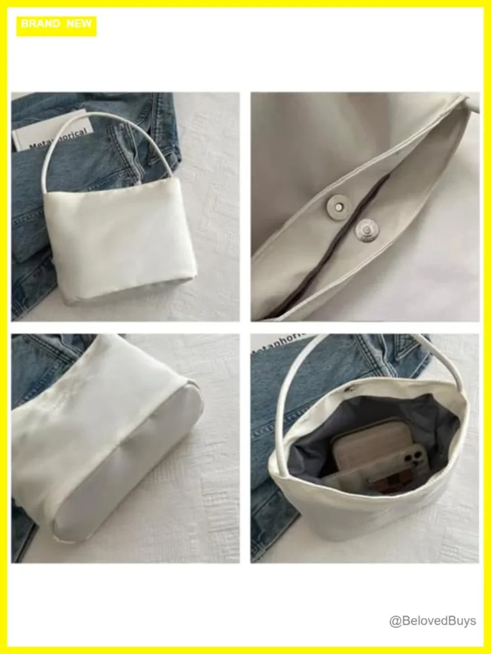 Small Hobo Bag with Magnetic Snap, Canvas Shoulder Bag for Women